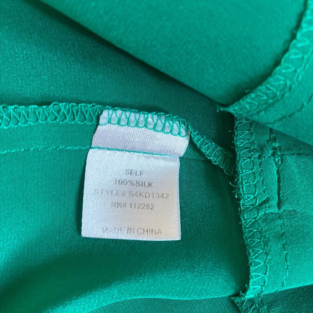 Greylin Silk Ruffle Racerback Dress Emerald - Picture 7 of 7